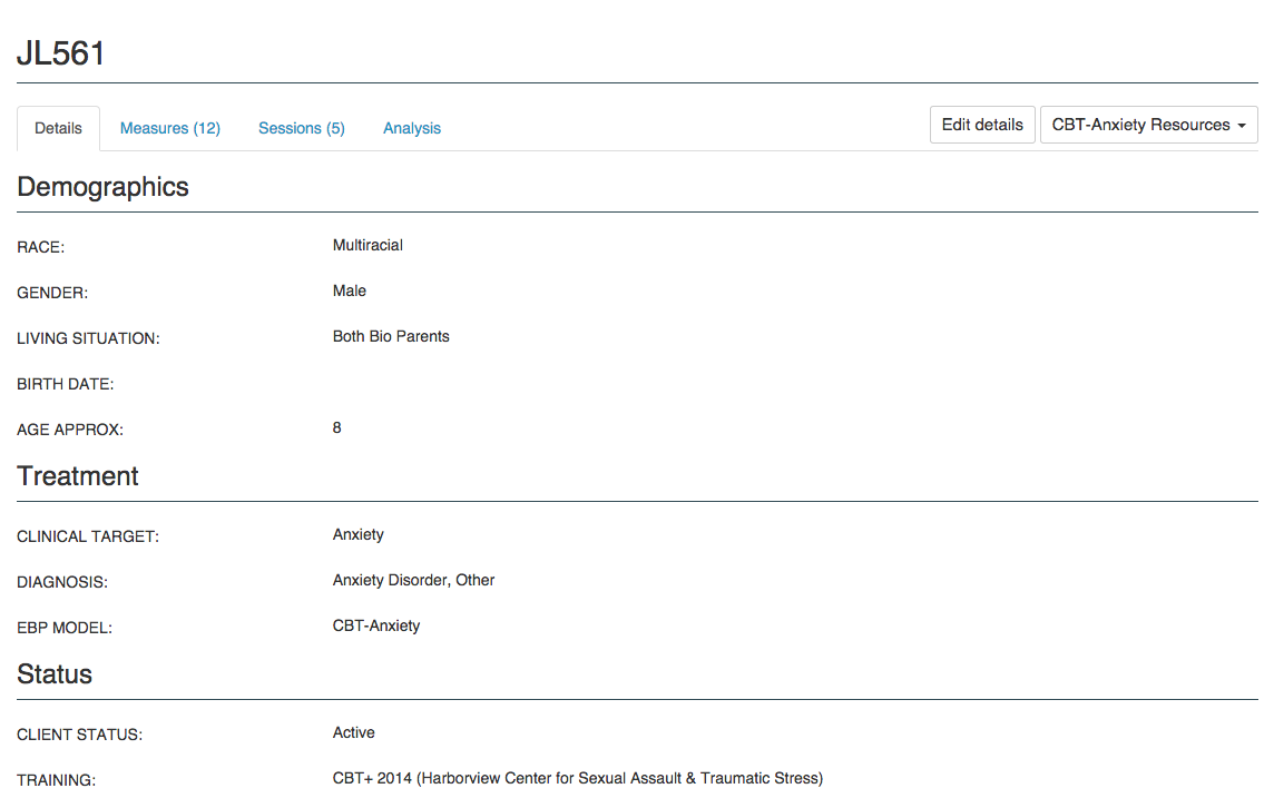 Case tracking details