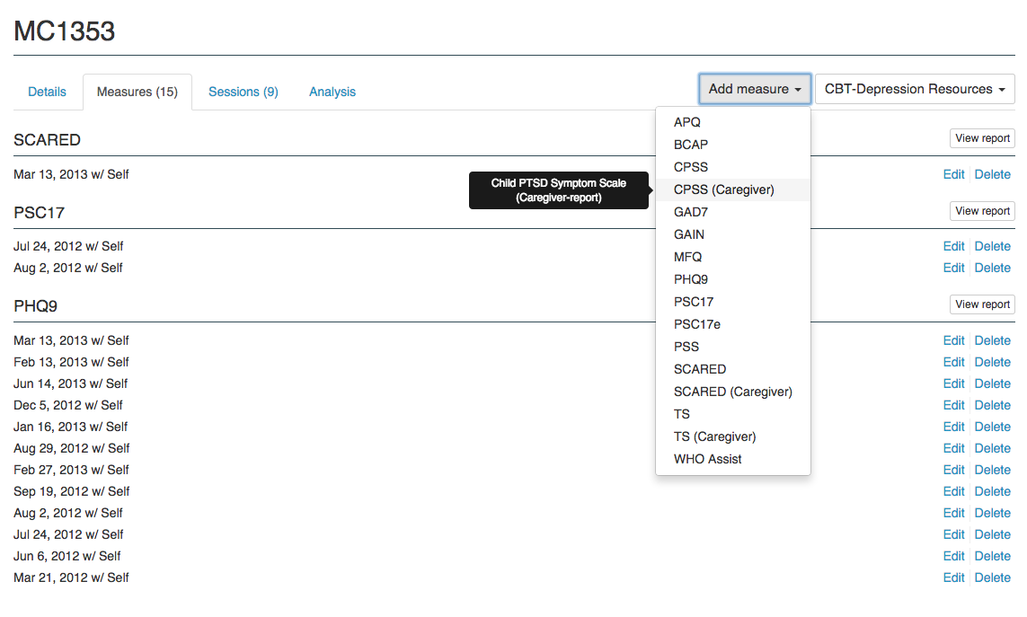 Case tracking measures