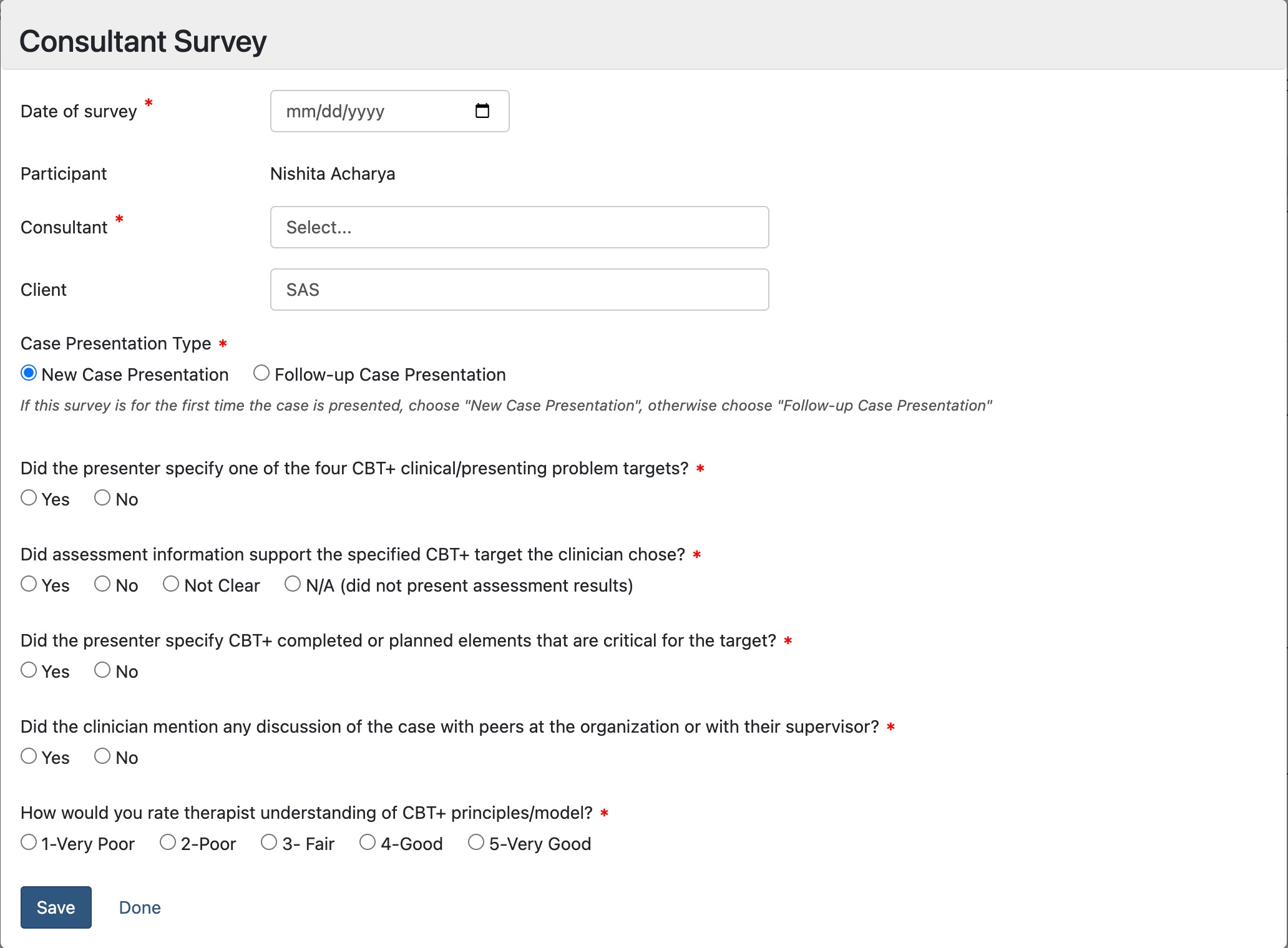 Training consultant survey
